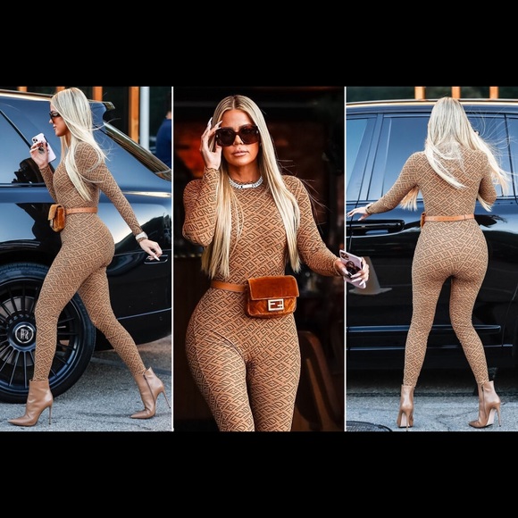 Fendi X Skims Crew Neck Full Onesie California SOLD OUT Small Kim Kardashian - Picture 2 of 4